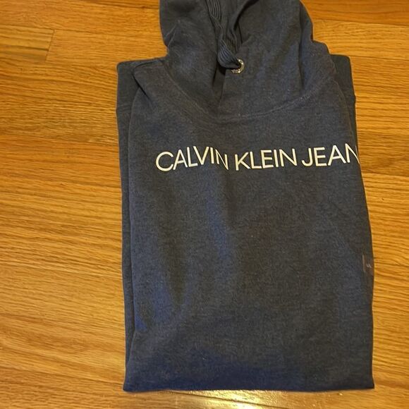NWT  blue Calvin Klein Women's Size L  Performance Logo Fleece Hoodie - Picture 3 of 11